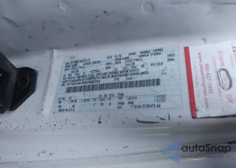 2006 Ford E-350 Super Duty Commercial/Recreational z USA, uszkodzony, nr VIN 1FTSE34L66DA42092